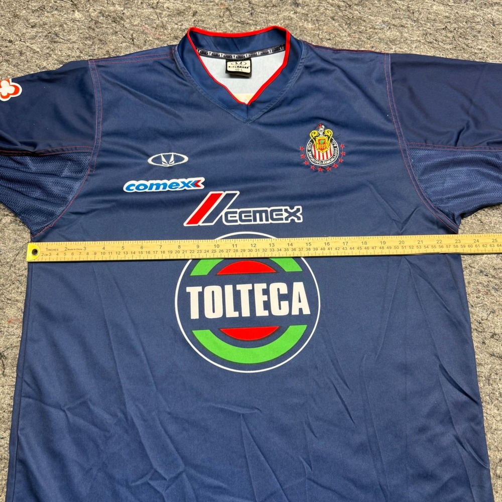 Esmir Chivas de Guadalajara Soccer Jersey Navy Blue Tolteca Sol Mens Large - Picture 3 of 11